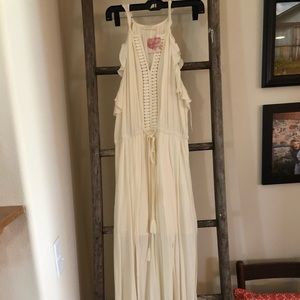 Off white long maxi dress